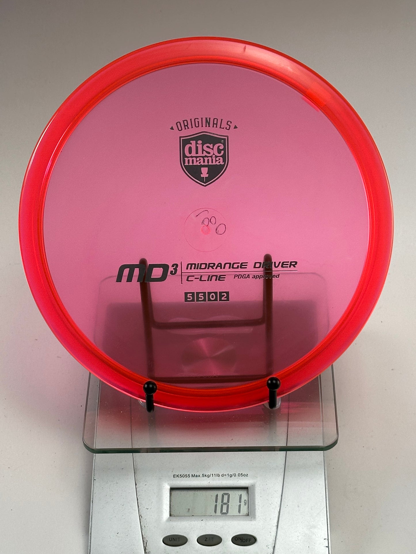 Discmania MD3 C-Line Midrange – Originals Shield Stamp (181g) Transparent Red