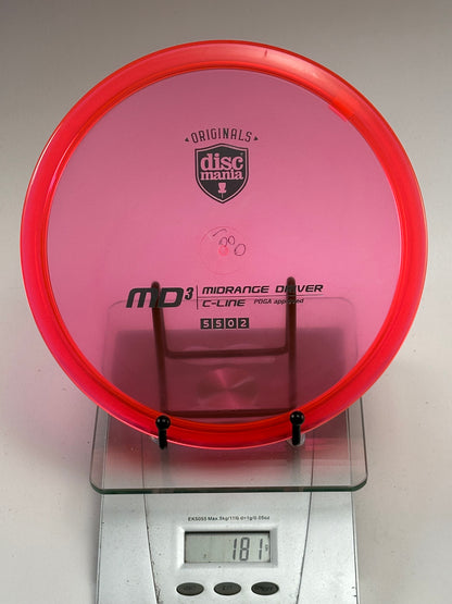 Discmania MD3 C-Line Midrange – Originals Shield Stamp (181g) Transparent Red