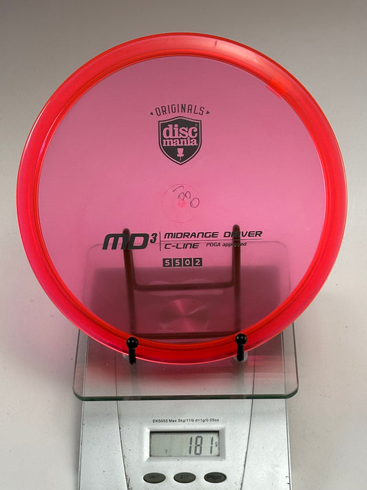 Discmania MD3 C-Line Midrange – Originals Shield Stamp (181g) Transparent Red
