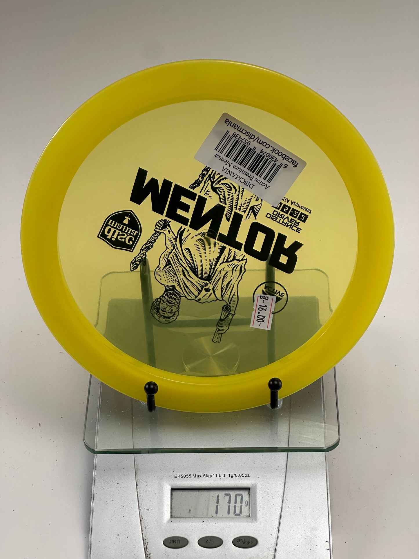 Discmania Mentor Active Premium Distance Driver – Yellow (170g)
