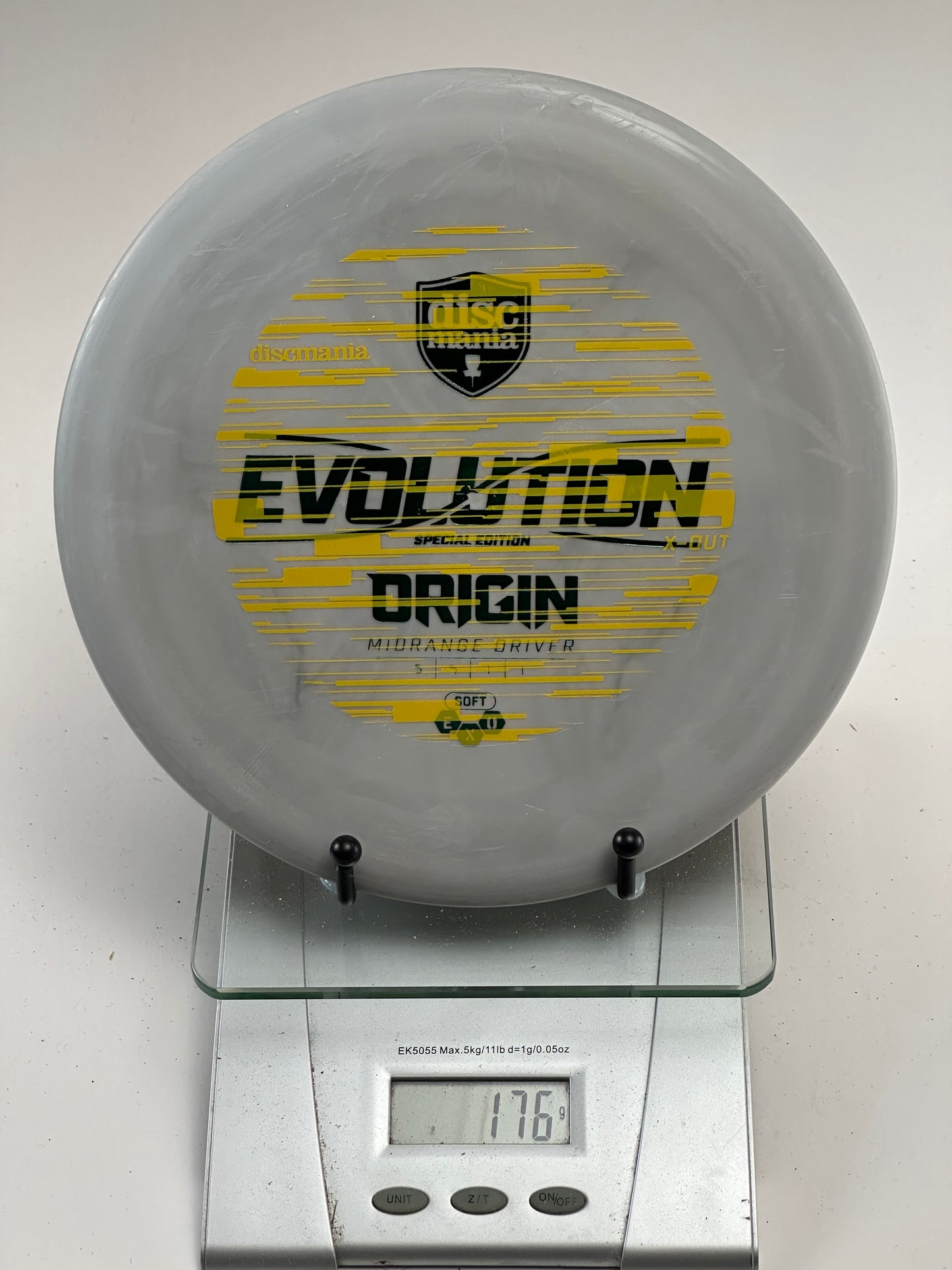 Discmania Origin EXO Soft Midrange – Gray Swirl, Evolution X-Out Stamp