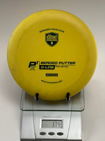 Discmania D-Line P1x Beaded Putter | Yellow | 174g