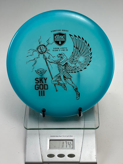 Discmania P2 Sky God III Glow C-Line Putter (Simon Lizotte) - Aqua