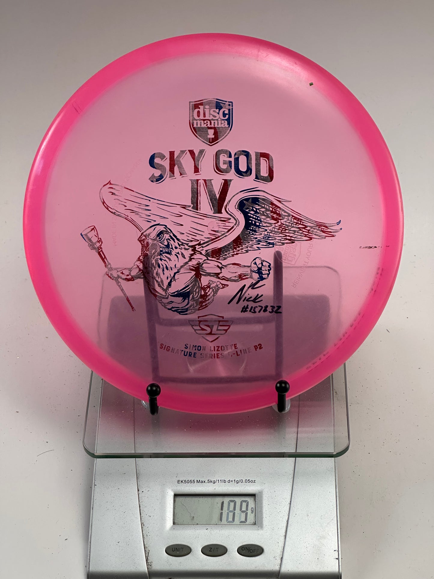 Discmania Sky God IV P2 Simon Lizotte Signature C-Line Putter, Transparent Pink