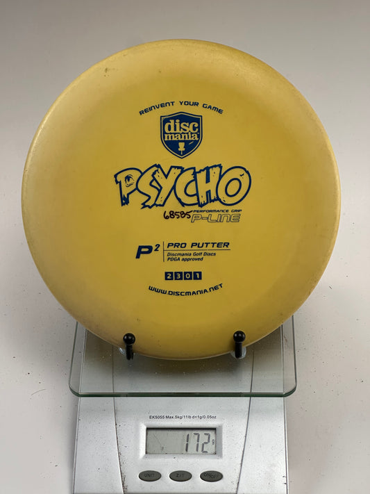 Discmania P-Line P2 (Psycho) Putter | Yellow | Blue Stamp