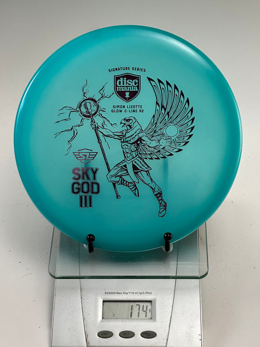 Discmania Sky God III P2 Glow C-Line Putter (Simon Lizotte) - Blue