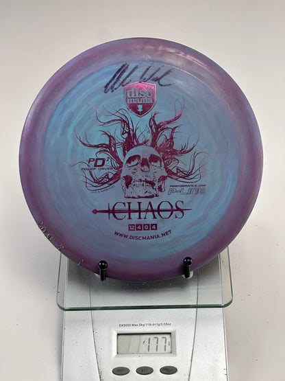 Discmania PD2 P-Line Swirly Purple/Blue Chaos Stamp Signed (177g)
