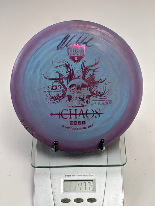 Discmania PD2 P-Line Swirly Purple/Blue Chaos Stamp Signed (177g)