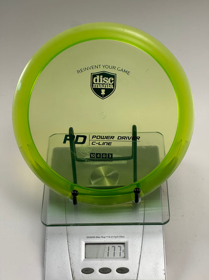 Discmania C-Line PD Power Driver - Transparent Neon Yellow-Green (177g)