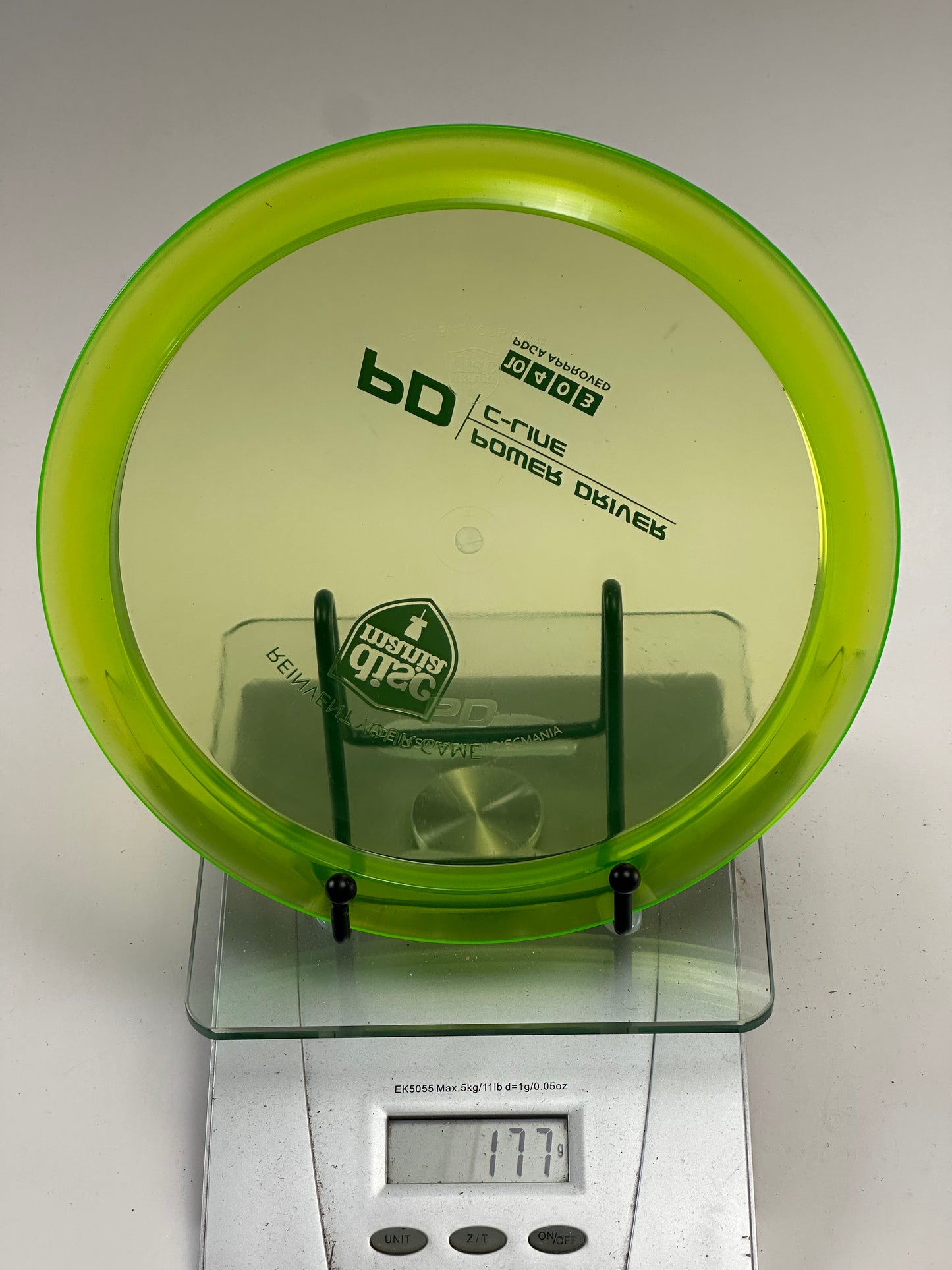 Discmania C-Line PD Power Driver - Transparent Neon Yellow-Green (177g)