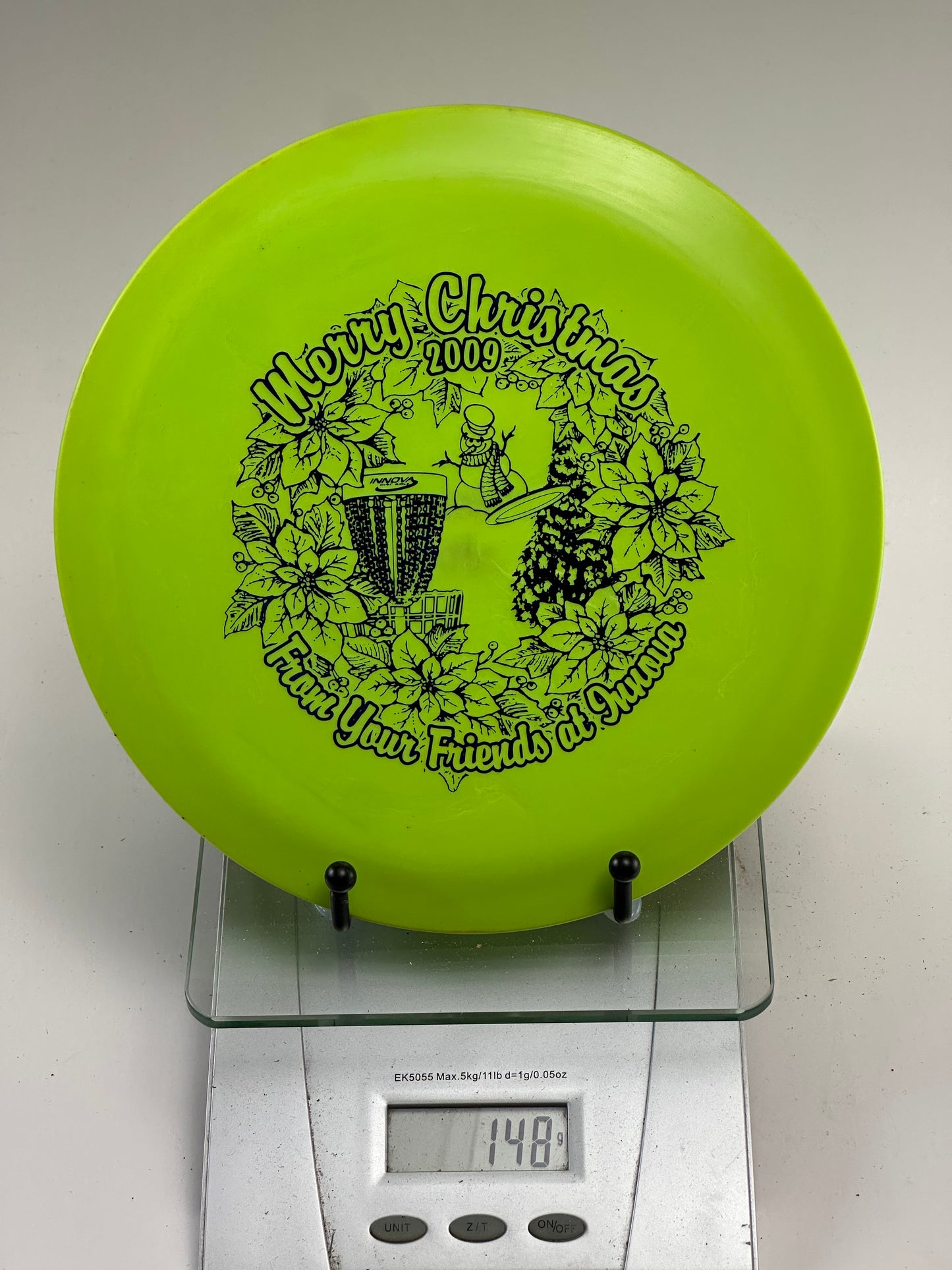 Discmania C-Line PD (Power Driver) – Neon Yellow-Green, Merry Christmas 2009 Stamp