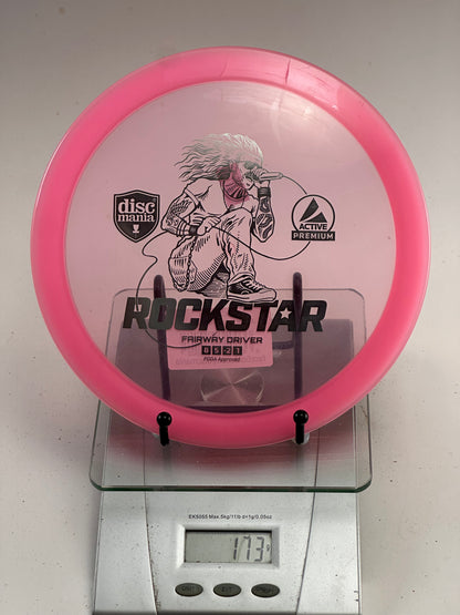 Discmania Rockstar Active Premium Fairway Driver (173g) - Pink Rim, Clear