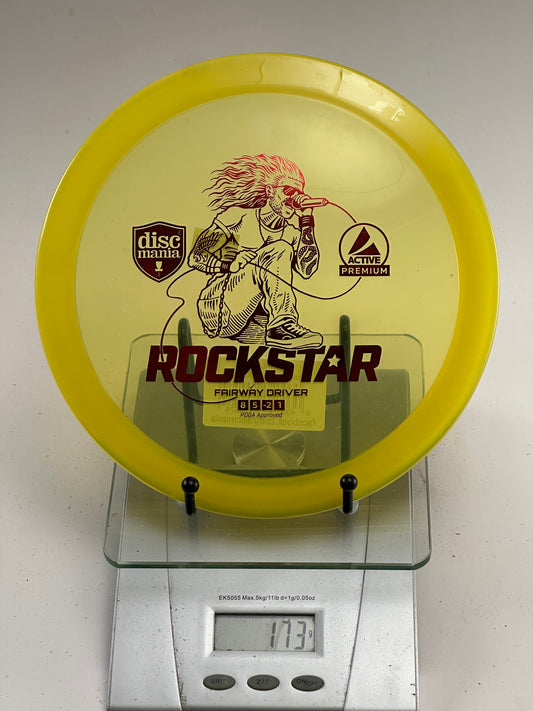 Discmania Active Premium Rockstar premium plastic vocalist stamp yellow rim