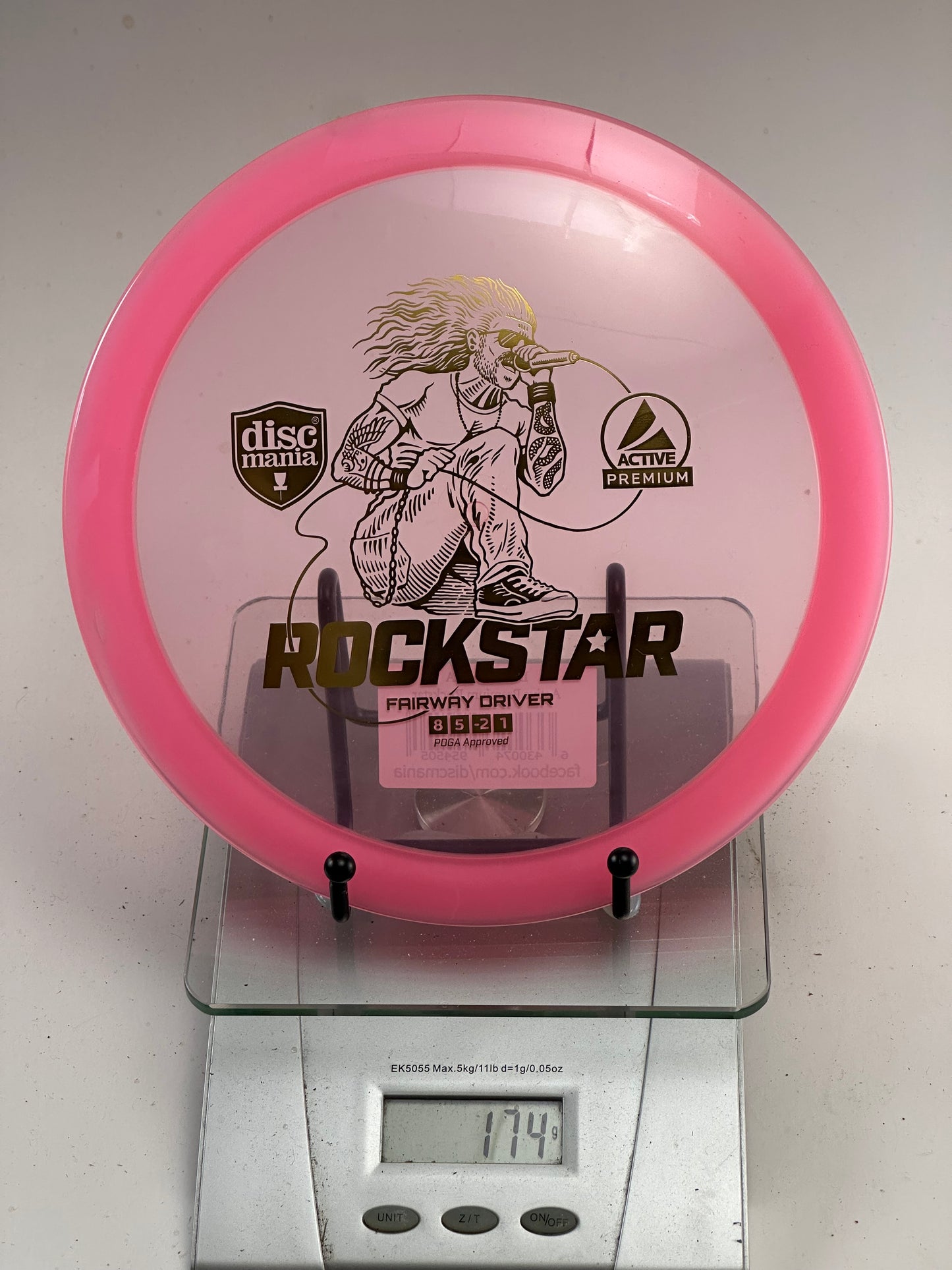Discmania Rockstar Active Premium Fairway Driver, Pink Rim (Vocalist Stamp)
