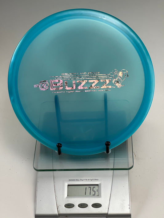 Discraft Buzzz 20 Year Anniversary Elite Z Midrange (175g) - Transparent Blue