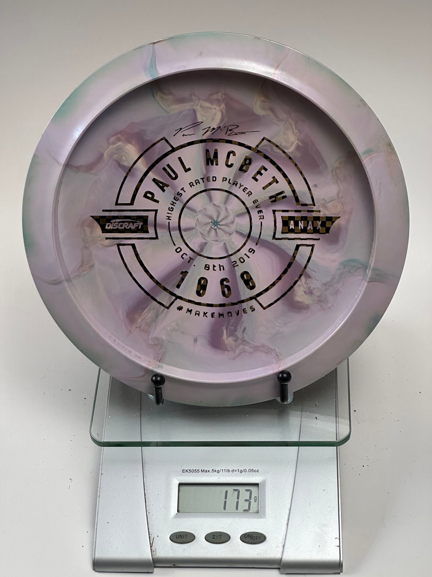 Discraft ESP Anax 173g Swirly Lavender/White Paul McBeth 1969 Stamp