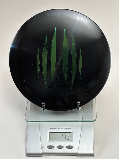 Discraft ESP Athena 173g Black w/ Green Leopard Claw Stamp