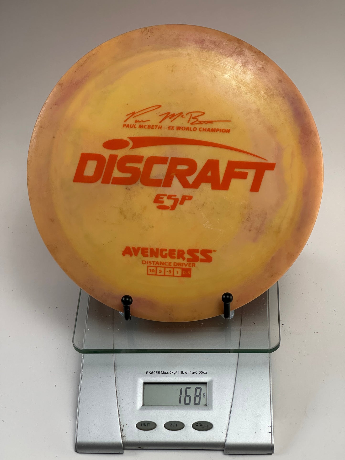 Discraft ESP Avenger SS Swirly Orange Distance Driver (Paul McBeth 5x Stamp)