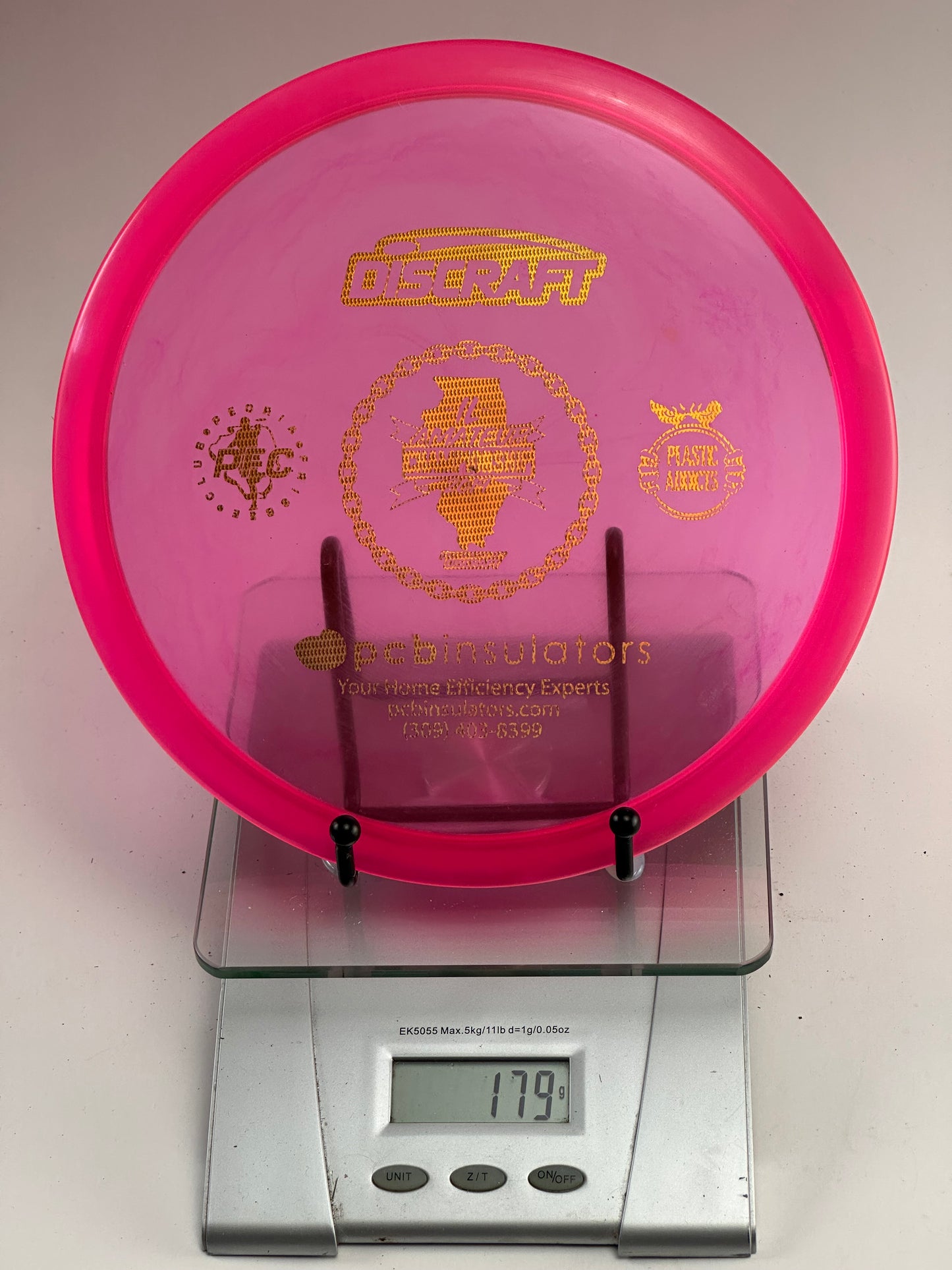 Discraft Buzzz Z Sparkle Pink Transparent Illinois State Championships Stamp
