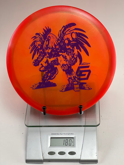 Discraft Buzzz Z Midrange – Transparent Orange w/ Red Rim Robot Stamp