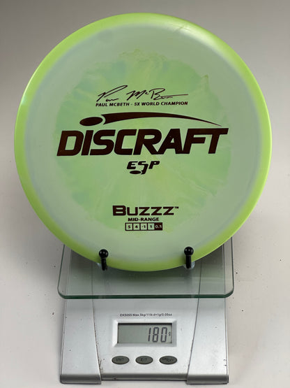 Discraft ESP Buzzz Midrange (Paul McBeth 5X) – Swirly Green 180g