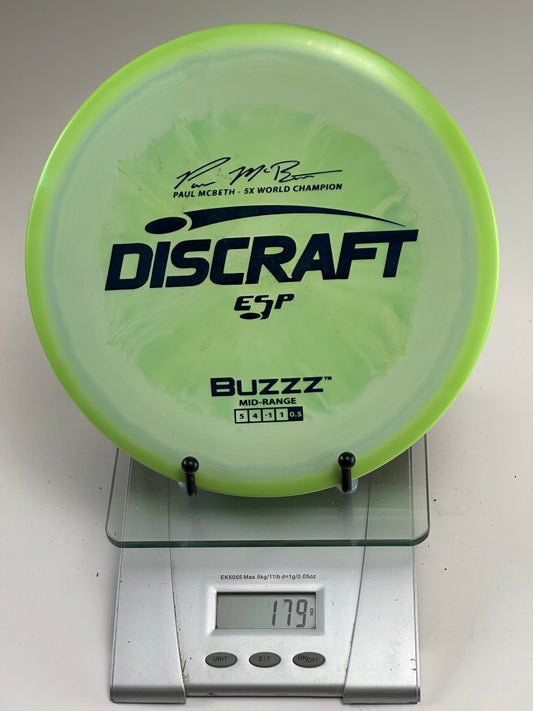 Discraft ESP Buzzz Midrange – Paul McBeth 5x Stamp – Swirly Green