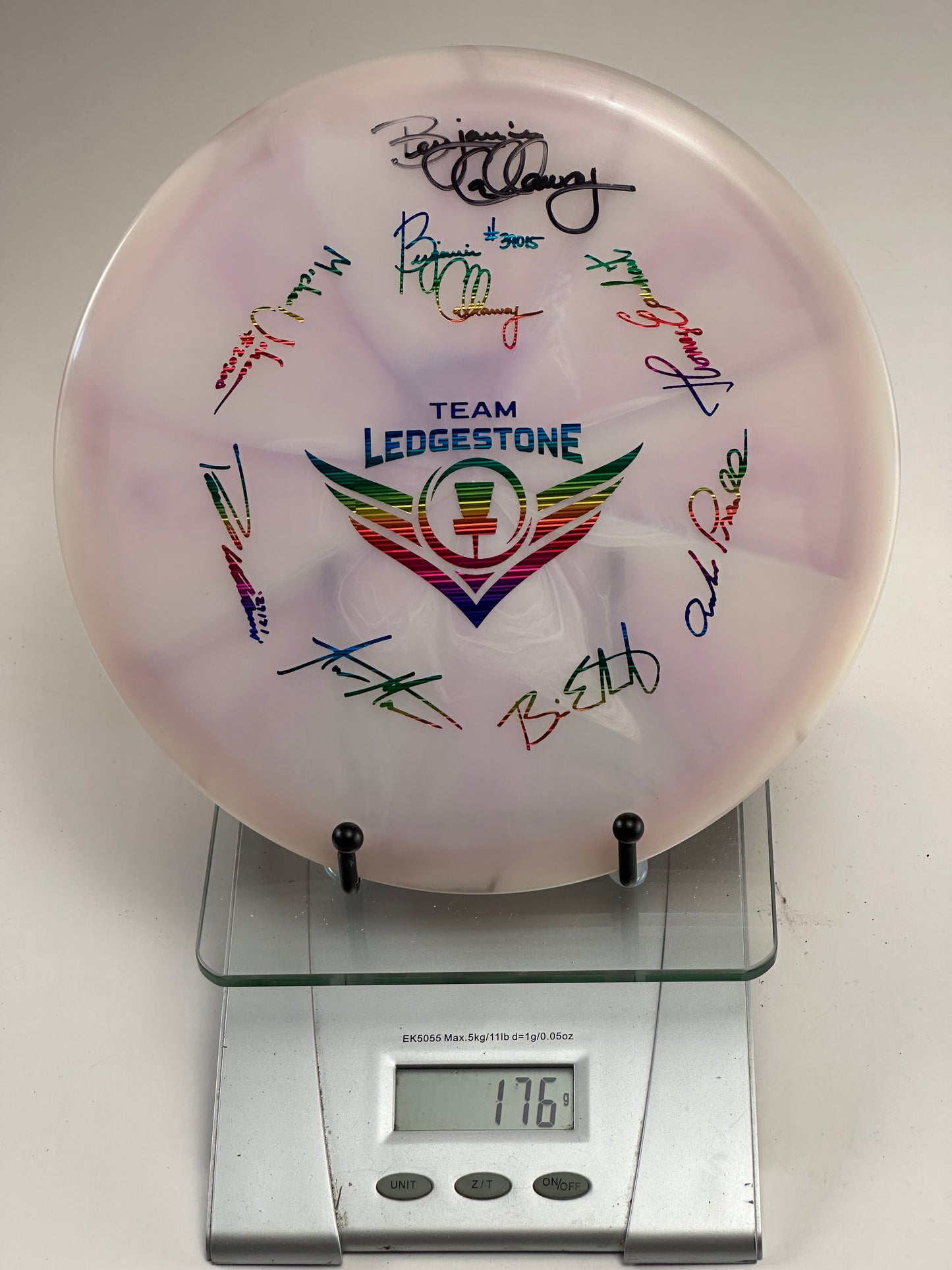 Discraft Buzzz Z Midrange | Team Ledgestone Rainbow Stamp | White/Pink Swirl