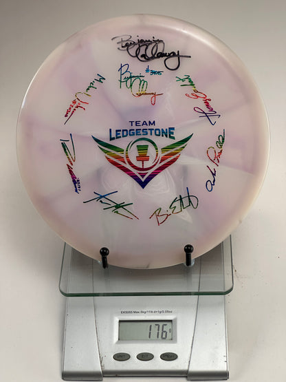 Discraft Buzzz Z Midrange | Team Ledgestone Rainbow Stamp | White/Pink Swirl