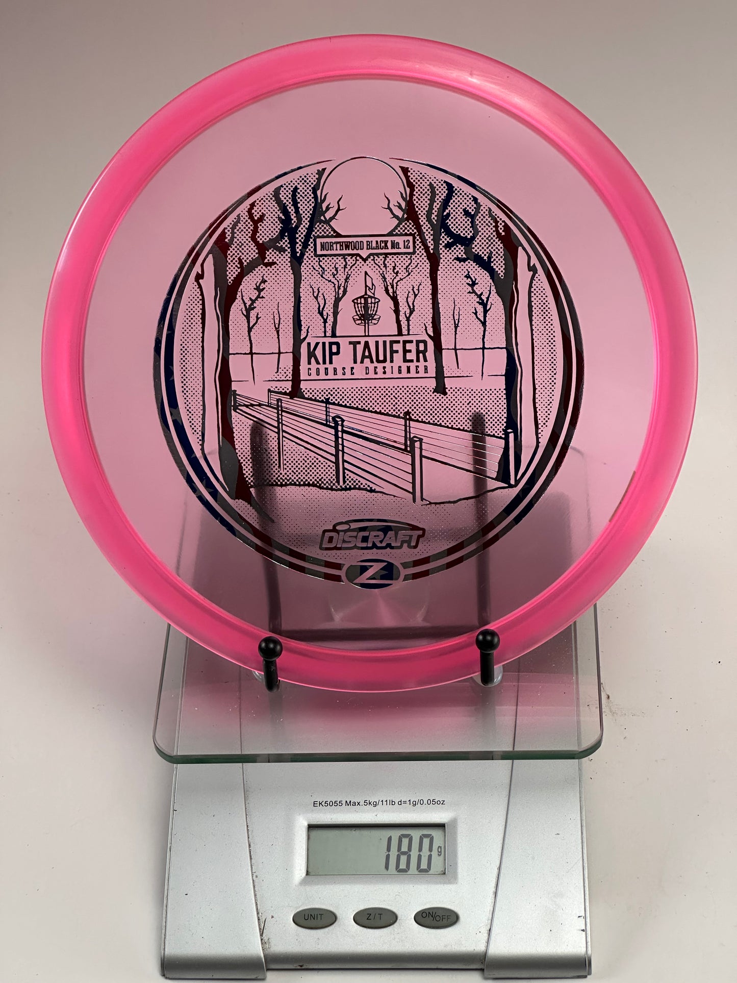 Discraft Z Buzzz (Kip Taufer Northwood Black No. 12) Transparent Pink