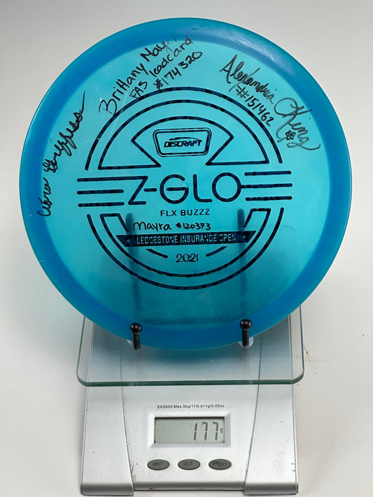 Discraft Buzzz Z Glo FLX (2021 Ledgestone) Blue Signed Midrange
