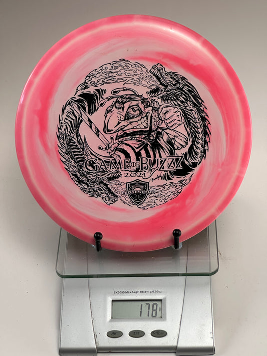 Discraft Buzzz Z Glo (2021 Ledgestone Game of Buzzz) Swirly Pink/White