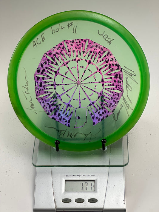 Discraft Buzzz Z Midrange | Transparent Green | Ace Hole #11 Signed