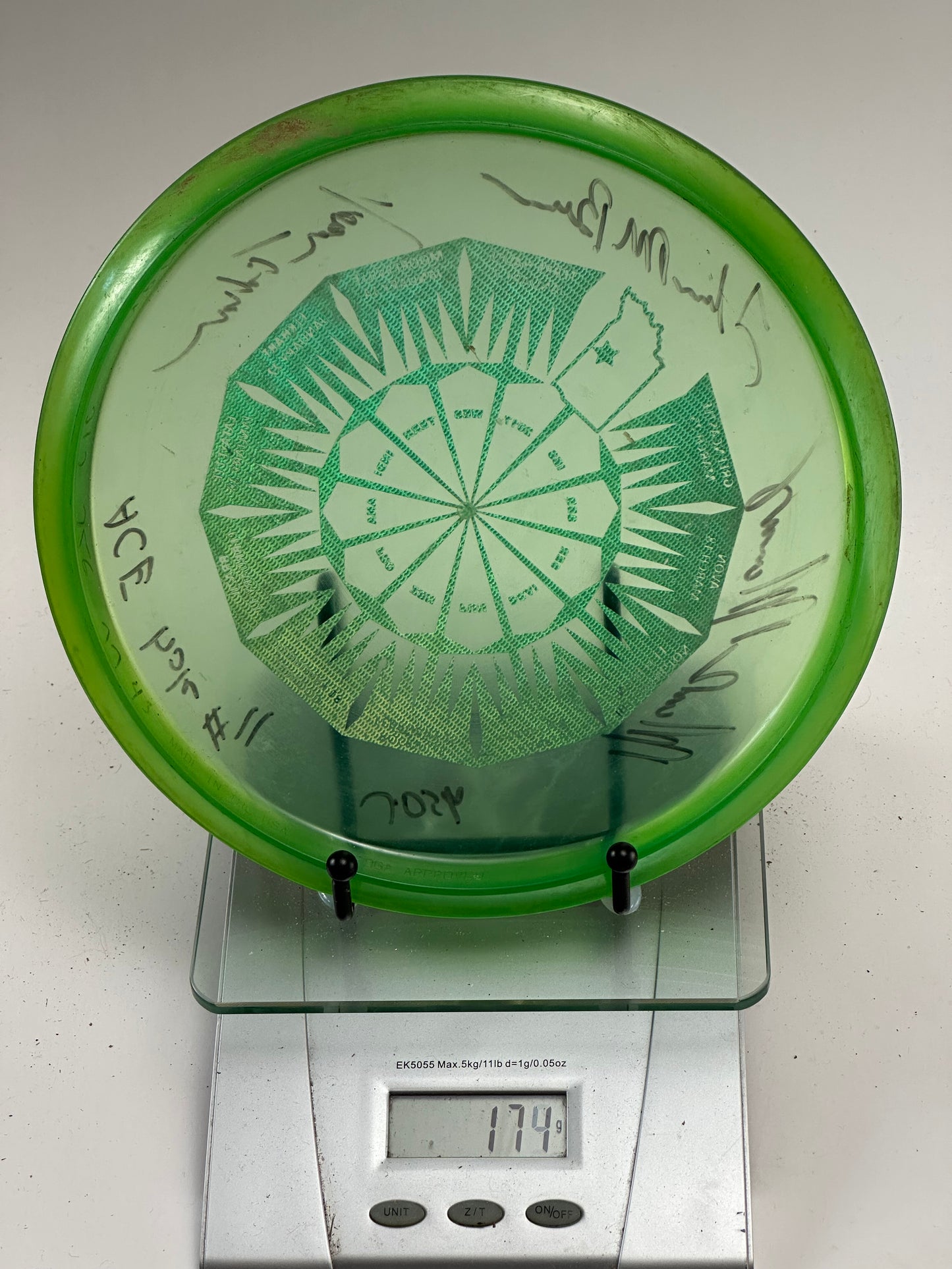 Discraft Buzzz Z Midrange | Transparent Green | Ace Hole #11 Signed