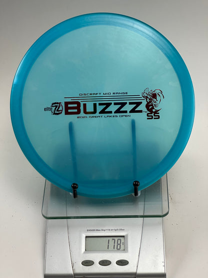 Discraft Elite Z Buzzz SS Midrange | 2021 Great Lakes Open | Blue 178g