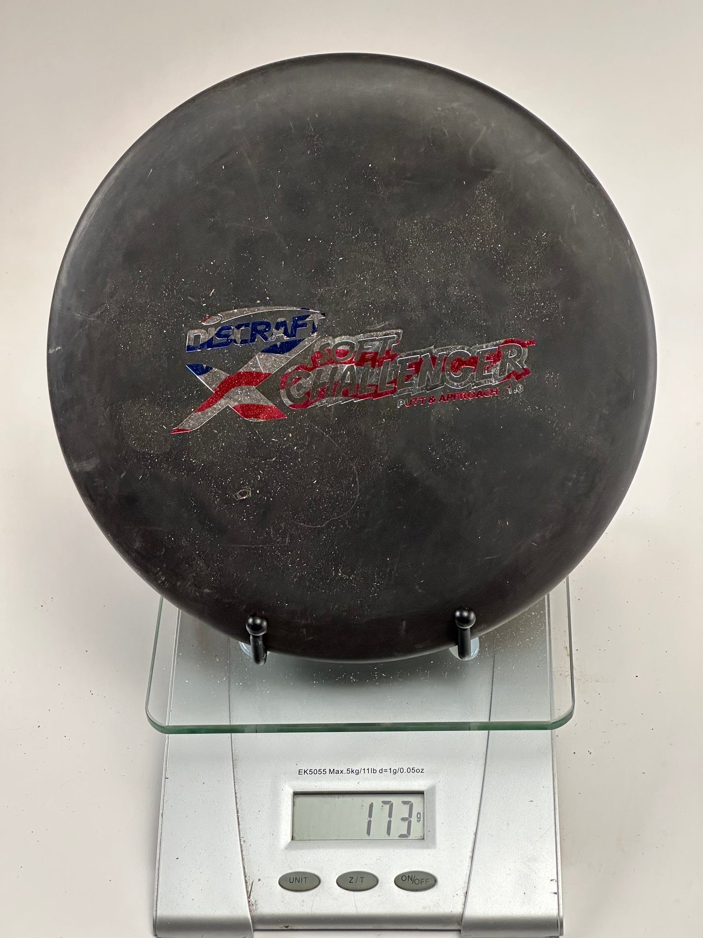 Discraft X Soft Challenger Putter/Approach - Black USA Flag Stamp (Used)