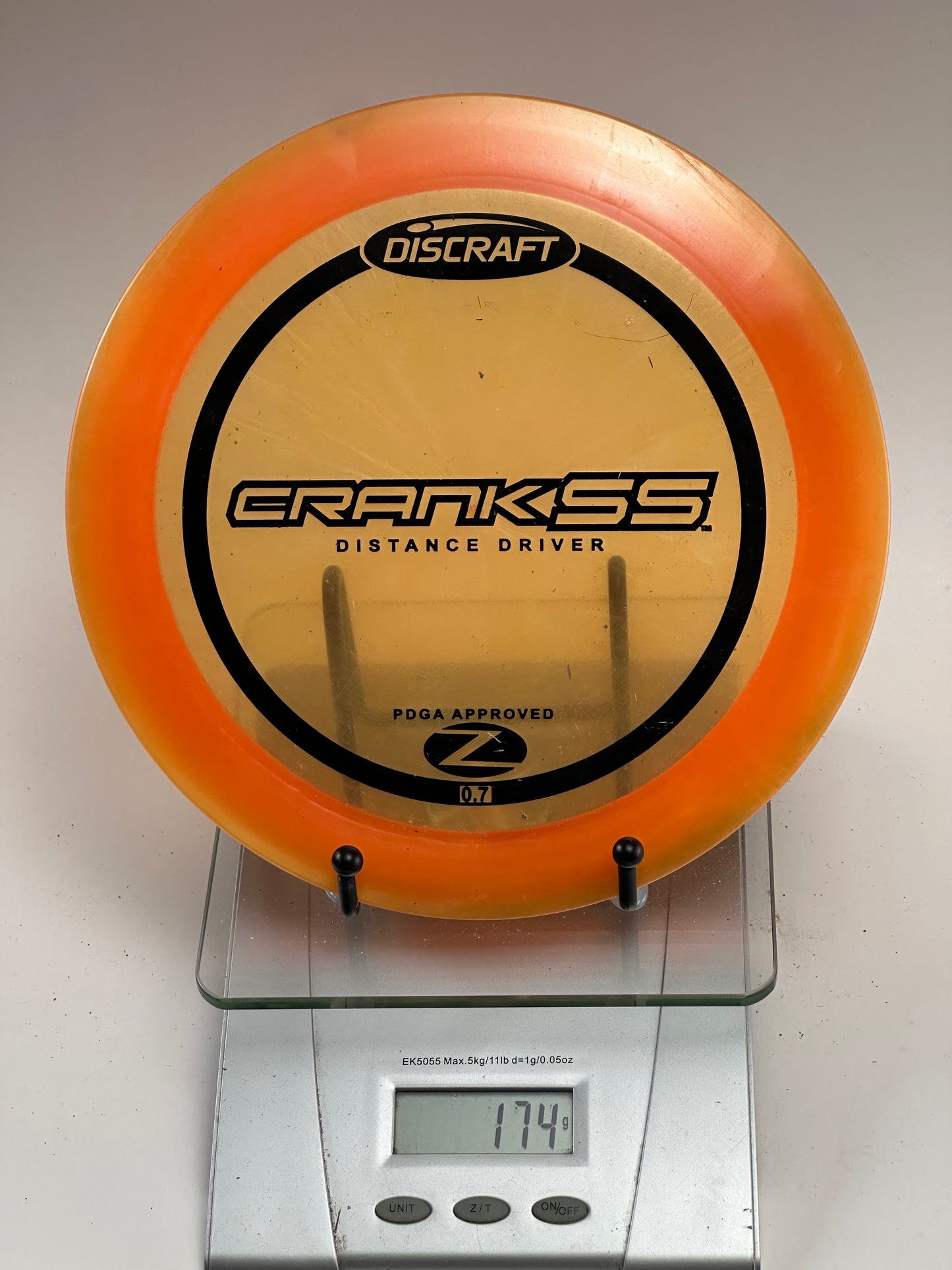 Discraft Crank SS Z Plastic Distance Driver, Clear/Orange (174g)
