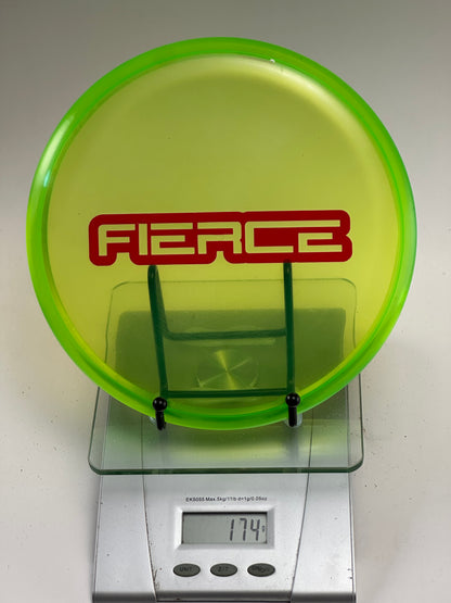 Discraft CryZtal Fierce Putter – Transparent Neon Yellow-Green, Red Stamp