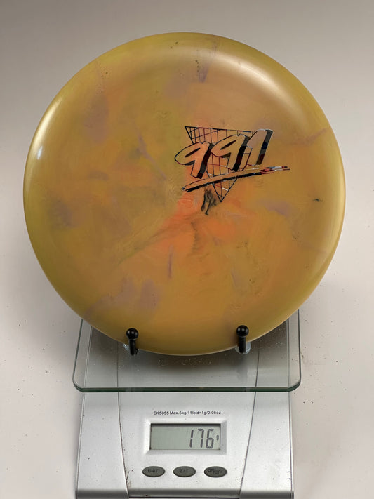 Discraft CryZtal Fierce Putter – Swirly Yellow/Orange, 991 Silver/Black Stamp