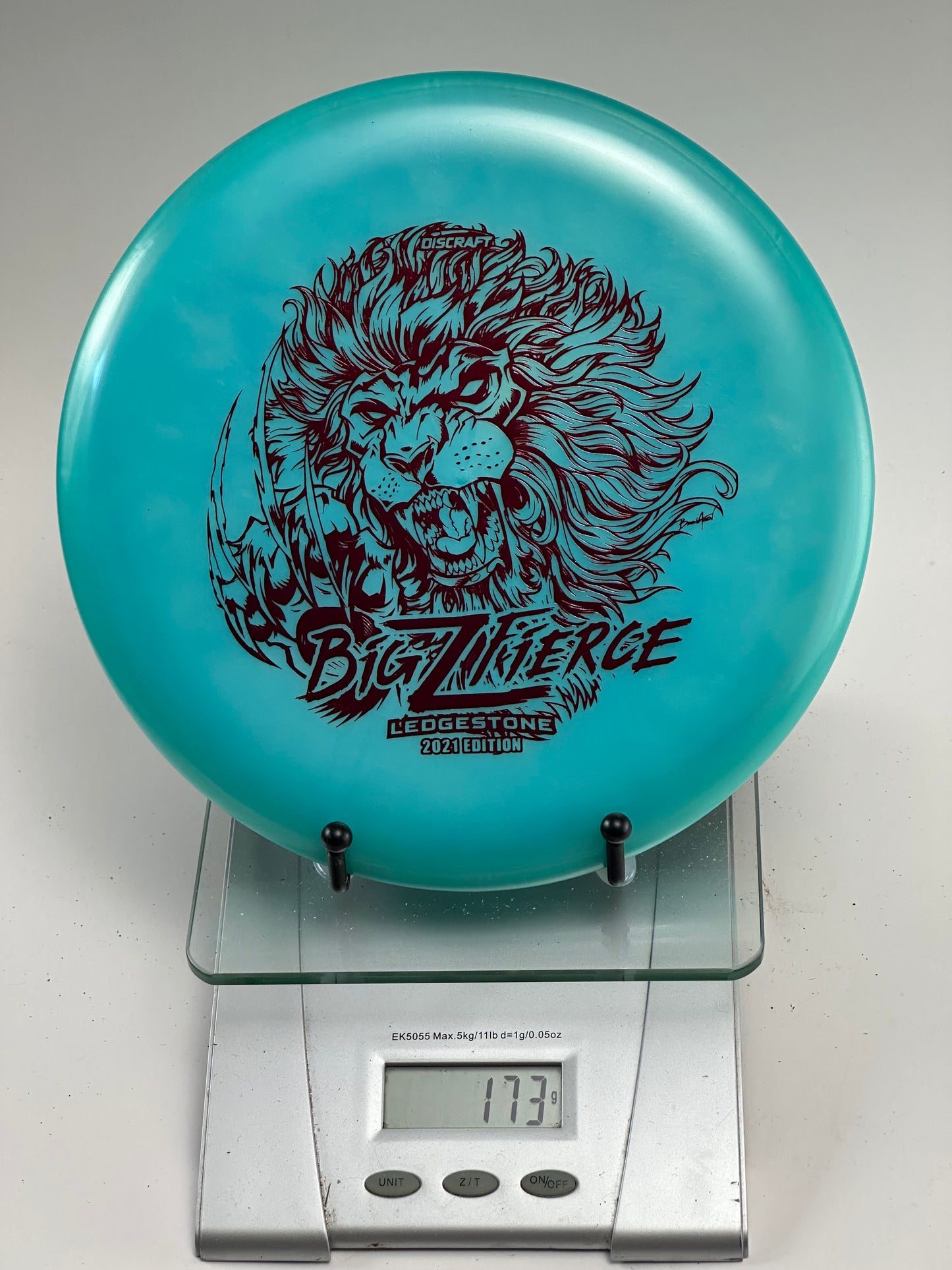 Discraft Big Z Fierce 2021 Ledgestone Lion Stamp Turquoise 173g