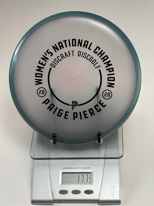 Discraft ESP Fierce Putter – Clear w/ Aqua Rim, Paige Pierce WNC Stamp