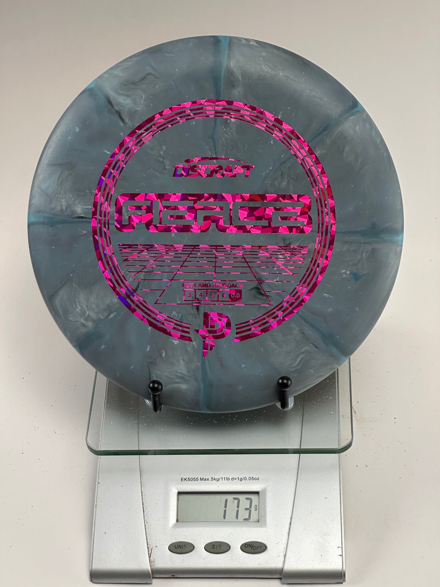 Discraft Jawbreaker Fierce Putter - Marbled Blue w/ Pink Holographic Grid Stamp