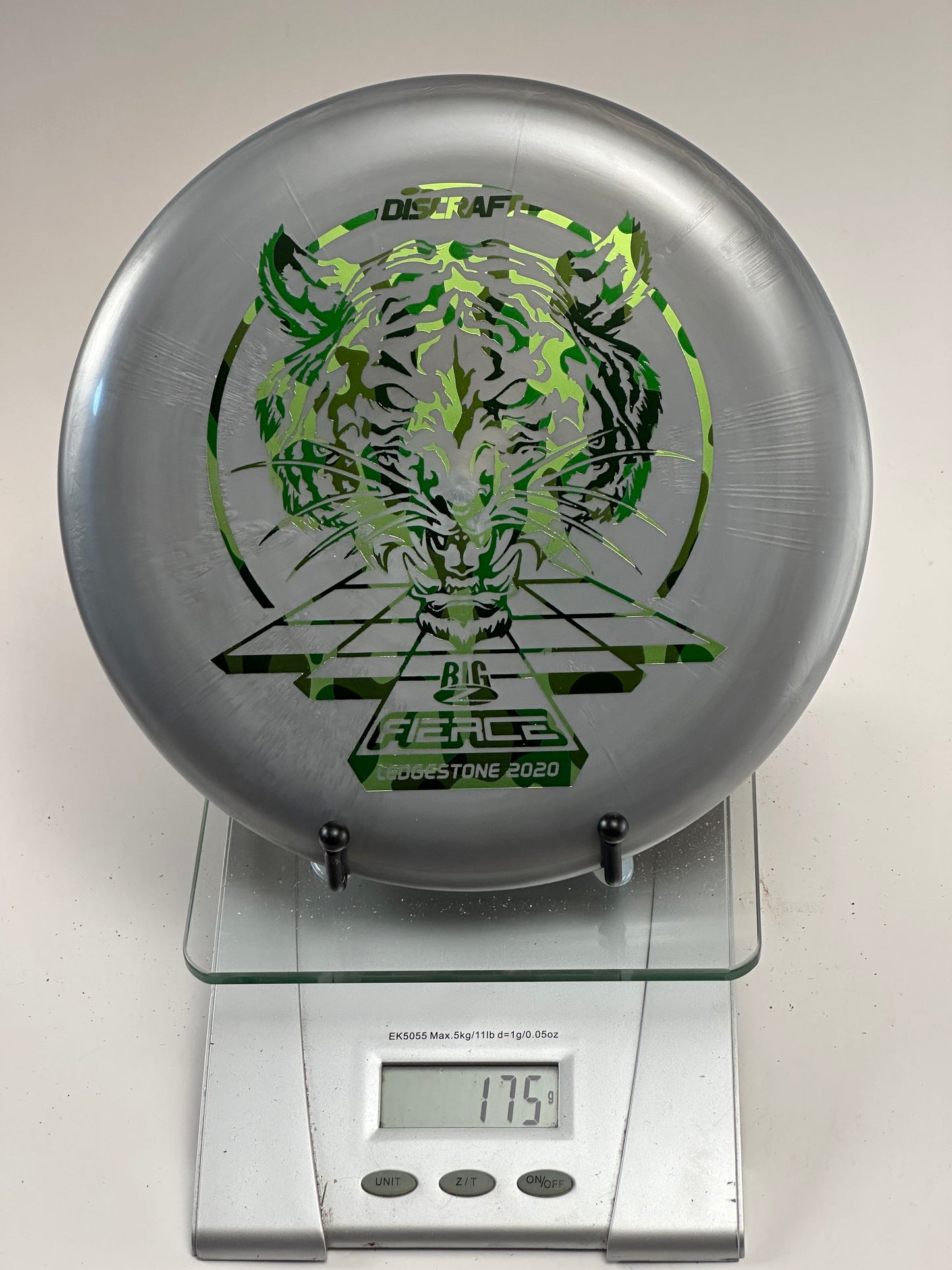 Discraft Big Z Fierce Gray w/ Green Foil Tiger Stamp (Ledgestone 2020)