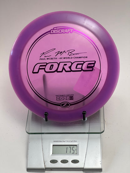 Discraft Z Force Distance Driver – Paul McBeth 4X Stamp (Purple)