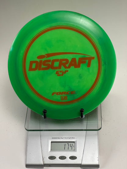 Discraft Force ESP Distance Driver (Green Swirl, Red Foil) 174g