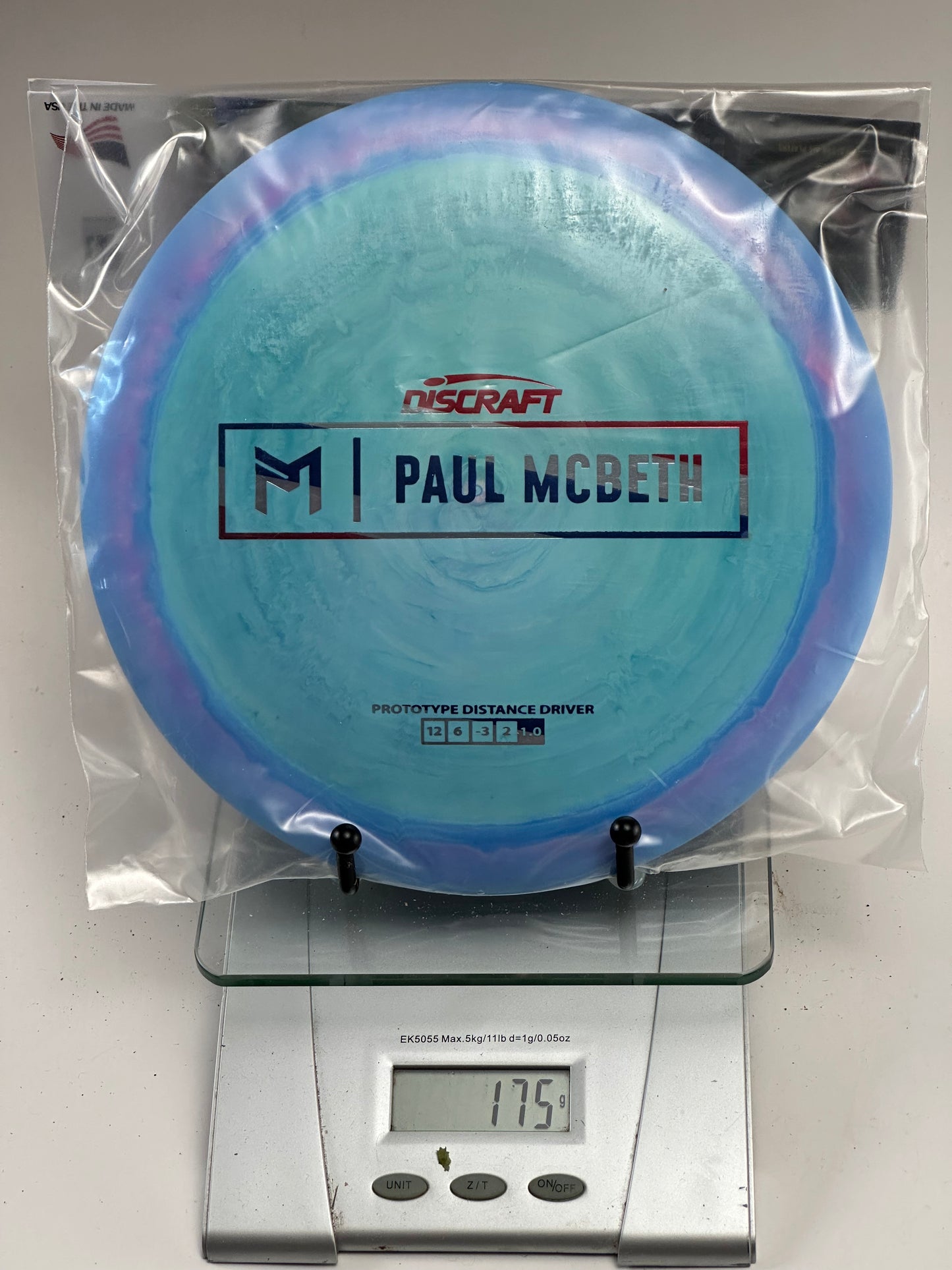 Discraft ESP Prototype Hades Paul McBeth Bar Stamp (175g) - Blue/Purple Swirl