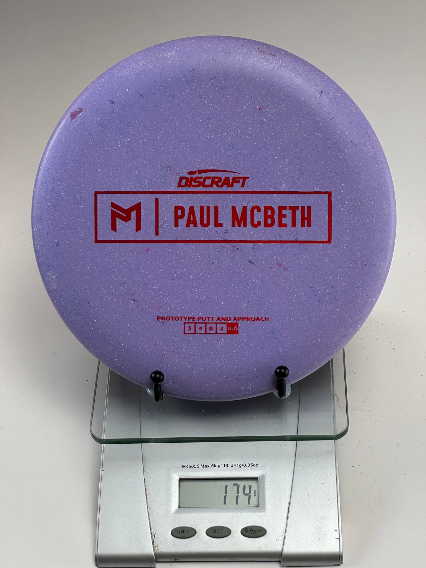 Discraft Jawbreaker Luna Prototype Putter - Speckled Purple, Red McBeth Stamp