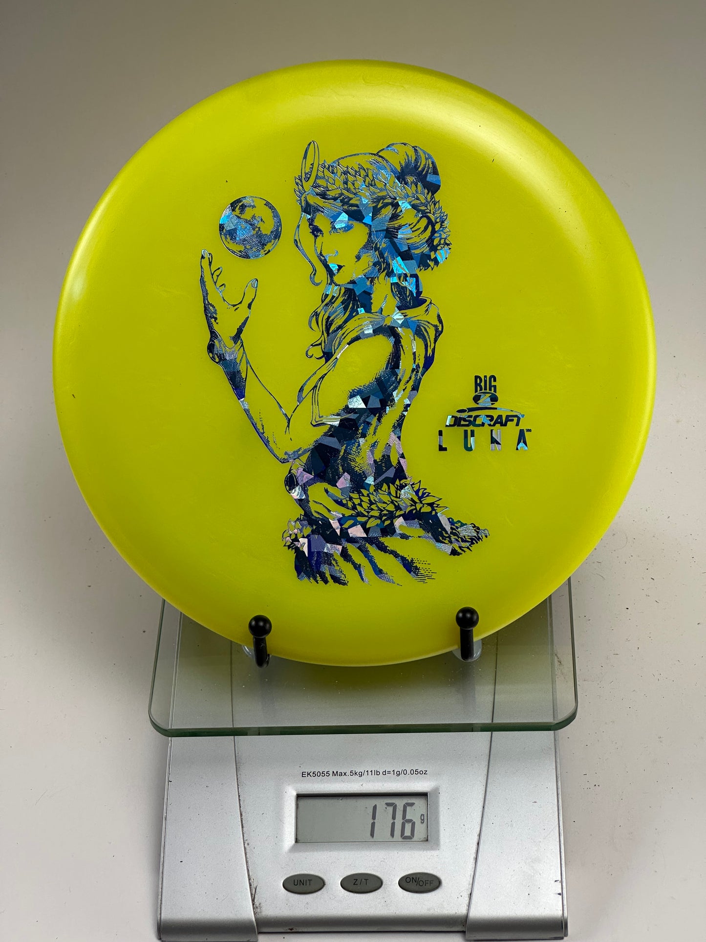 Discraft Big Z Luna Putter, Yellow w/ Blue Holographic Special Edition Stamp (176g)