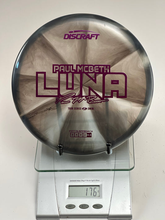 Discraft Luna Z Swirl Paul McBeth Tour Series (Gray Swirl, Purple Stamp)