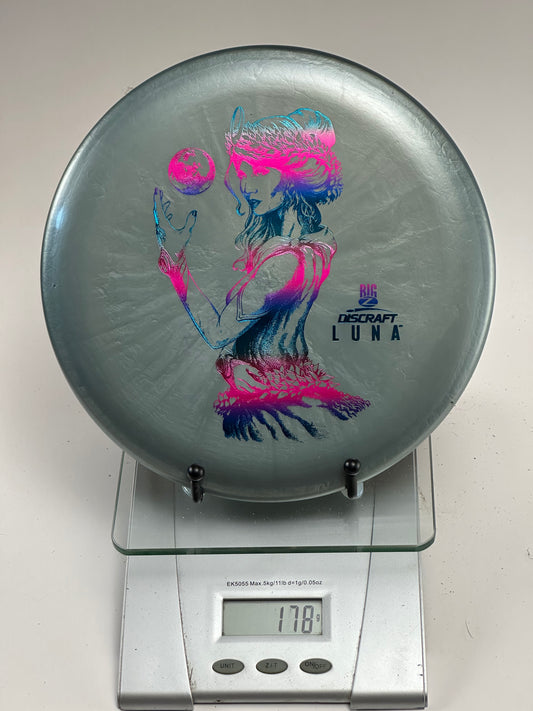 Discraft Big Z Luna Big Z Luna gray pink and blue foil stamp woman with moon artwork putter