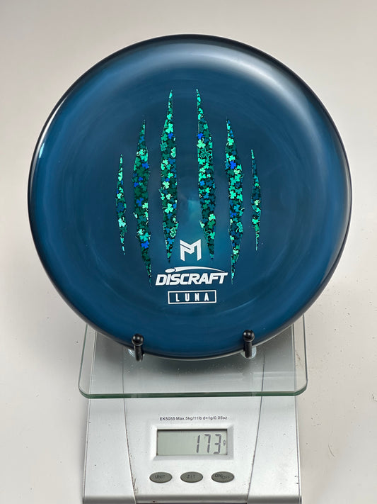 Discraft Luna Z Swirl (Paul McBeth Tour Series) Blue w/ Green Claw Stamp